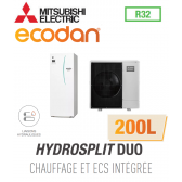 Ecodan HYDROSPLIT DUO 200L R32 EHPT20X-VM6D + PUZ-WM112VAA EINZELHEIZER
